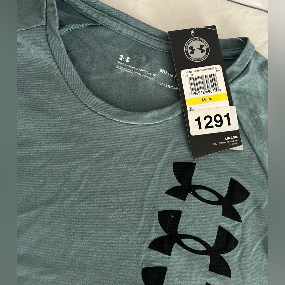 Under Armour Men's Teal T-Shirt - Picture 4 of 5